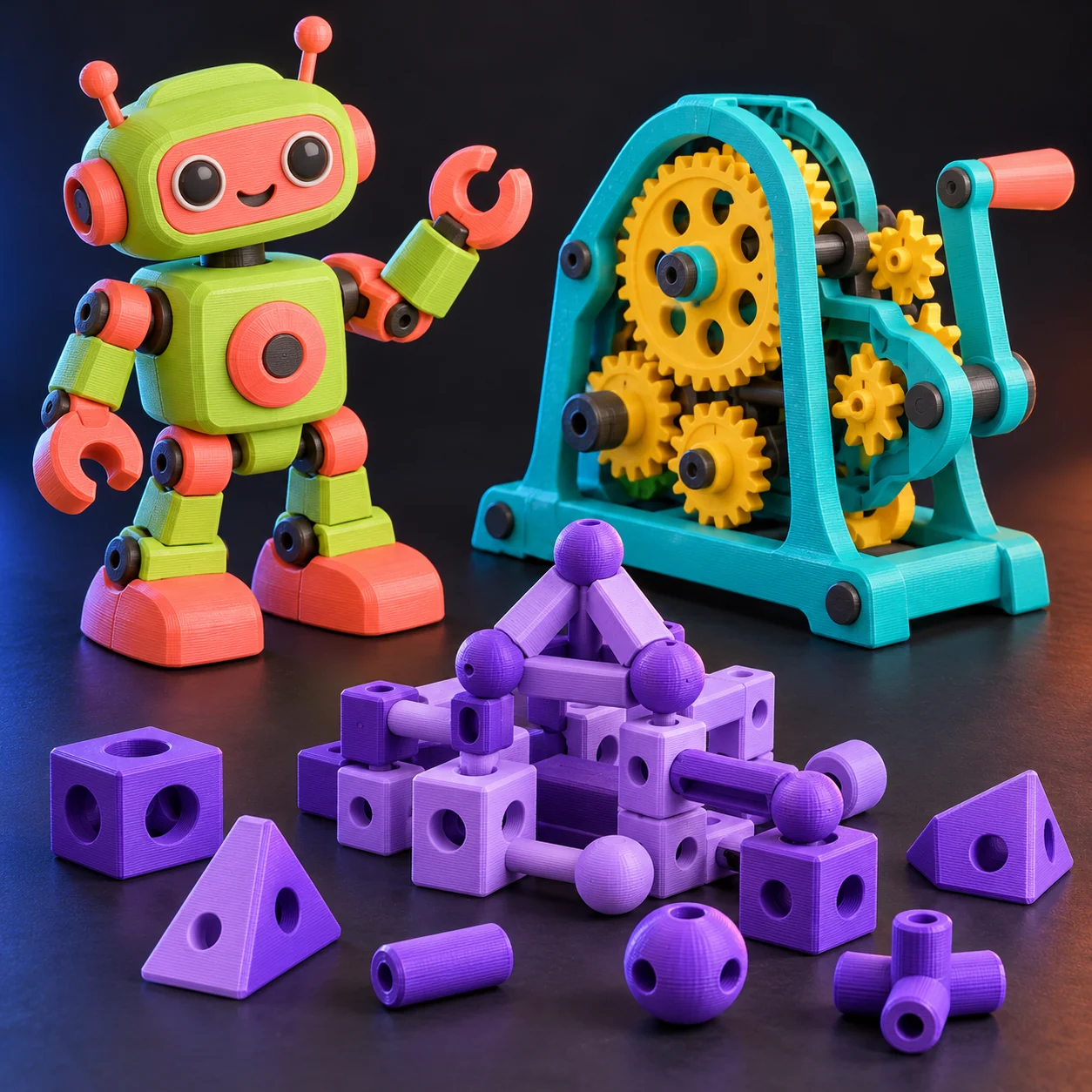 Conceptos de robot, mecanismo y piezas de construcción